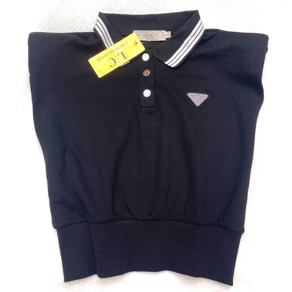 NWT Lizette Collection Polo Top Rhinestone Logo Preppycore Tenniscore Y2K - Picture 4 of 16